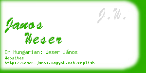 janos weser business card